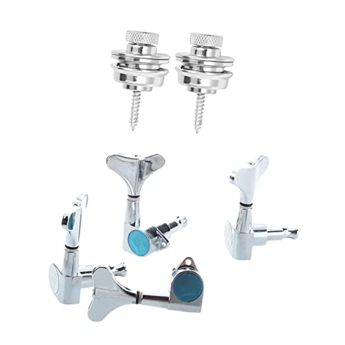 Gitarren Stimmwirbel 1 Set Versiegelt Bass Tuning Pegs Tuner Machine Köpfe & 2 Stück Nonlip Gitarre Gurt Lock Guitar Gürtel Schnalle