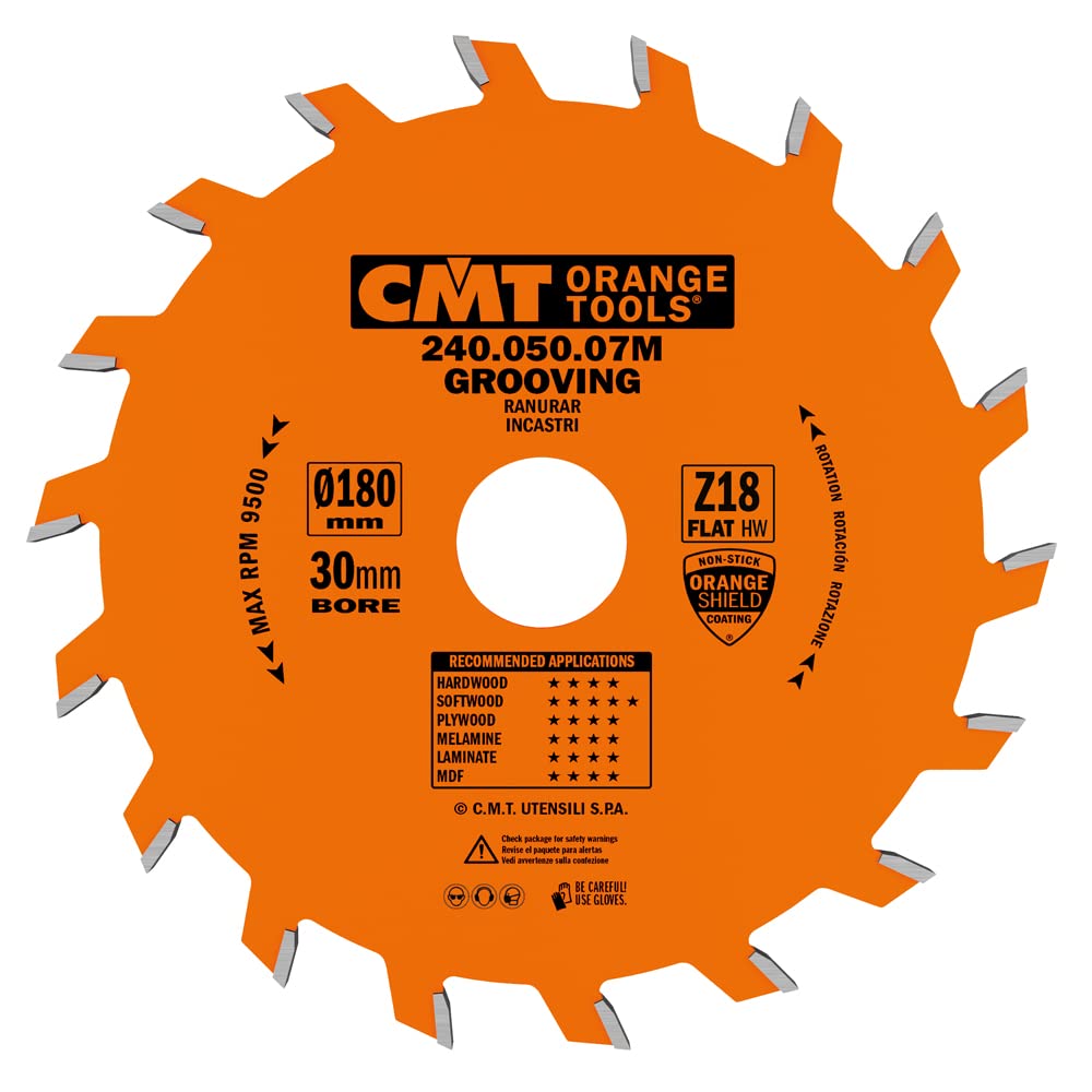 CMT Orange Tools 240.050.07 M 5 x 30 Zähne - für gerades Nutfräser Kreissägeblatt 180 x 18