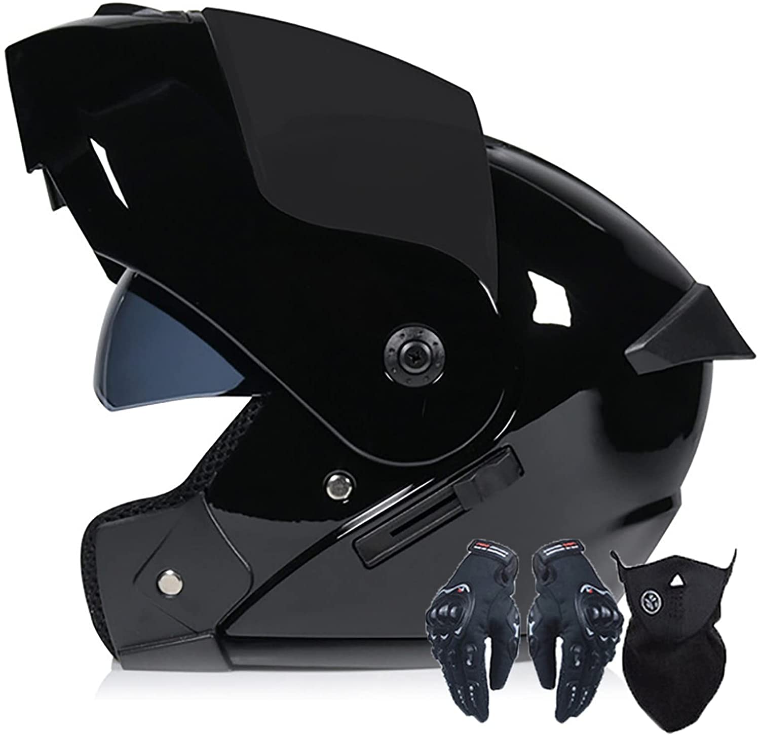 Damen Herren Motorradhelm Klapphelm Modularer Motorrad-Scooter-Integralhelm,Hochklappbarer Motorradhelm Mit Doppelvisier Sturzhelm,DOT/ECE-Zertifiziert (Color : F, Größe : M=57-58cm)