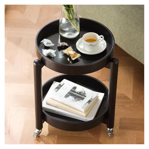 zhongqunli kleiner Couchtisch Sofa Seite Tisch Home Mobile Kaffee Tisch Schlafzimmer Balkon Tisch Nacht Regal ästhetischer Couchtisch(Schwarz)