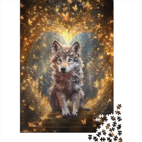 Kunstpuzzle für Erwachsene, 1000 Teile, Fantasy Strange Wolf, Holzpuzzle für Erwachsene, Puzzles für anspruchsvolle Puzzlespiele und Familienspiele (Größe 29,53 x 19,69 Zoll)