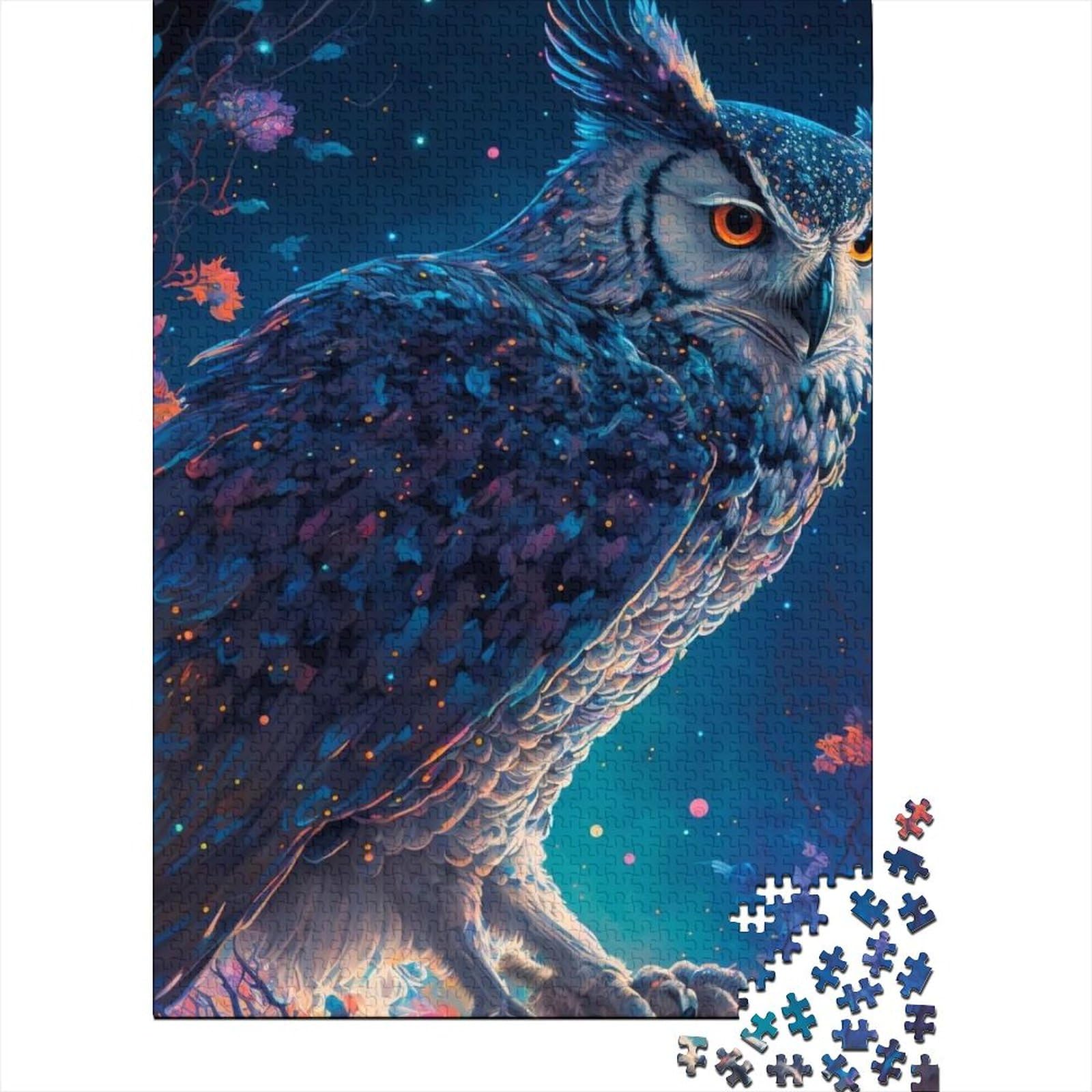 Art Owl Puzzles für Teenager Geschenke 1000-teiliges Puzzle für Erwachsene Teenager Interessantes Puzzle zur Stressreduzierung 75x50cm