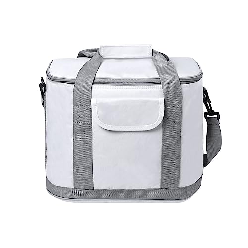 Grosse Kühltasche Picknicktasche Lunchtasche Thermotasche Isoliertasche PEVA isothermischer Innenraum für Lebensmitteltransport (Weiss)