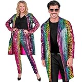 W WIDMANN MILANO Party Fashion - Party Fashion Pailletten Mantel, Party Outfit, Jacke, Disco Fever, Animal Print, Festival, Faschingskostüme