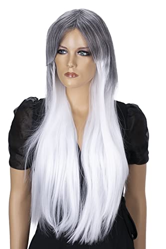 PRETTYSHOP Perücke Voluminös Langhaarige Fashion Wig Cosplay Glatt Weiß Mix WP105