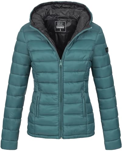 Marikoo Damen Jacke Steppjacke Übergangsjacke gesteppt B651 [B651-Luc-Ocean-Green-Gr.XS]