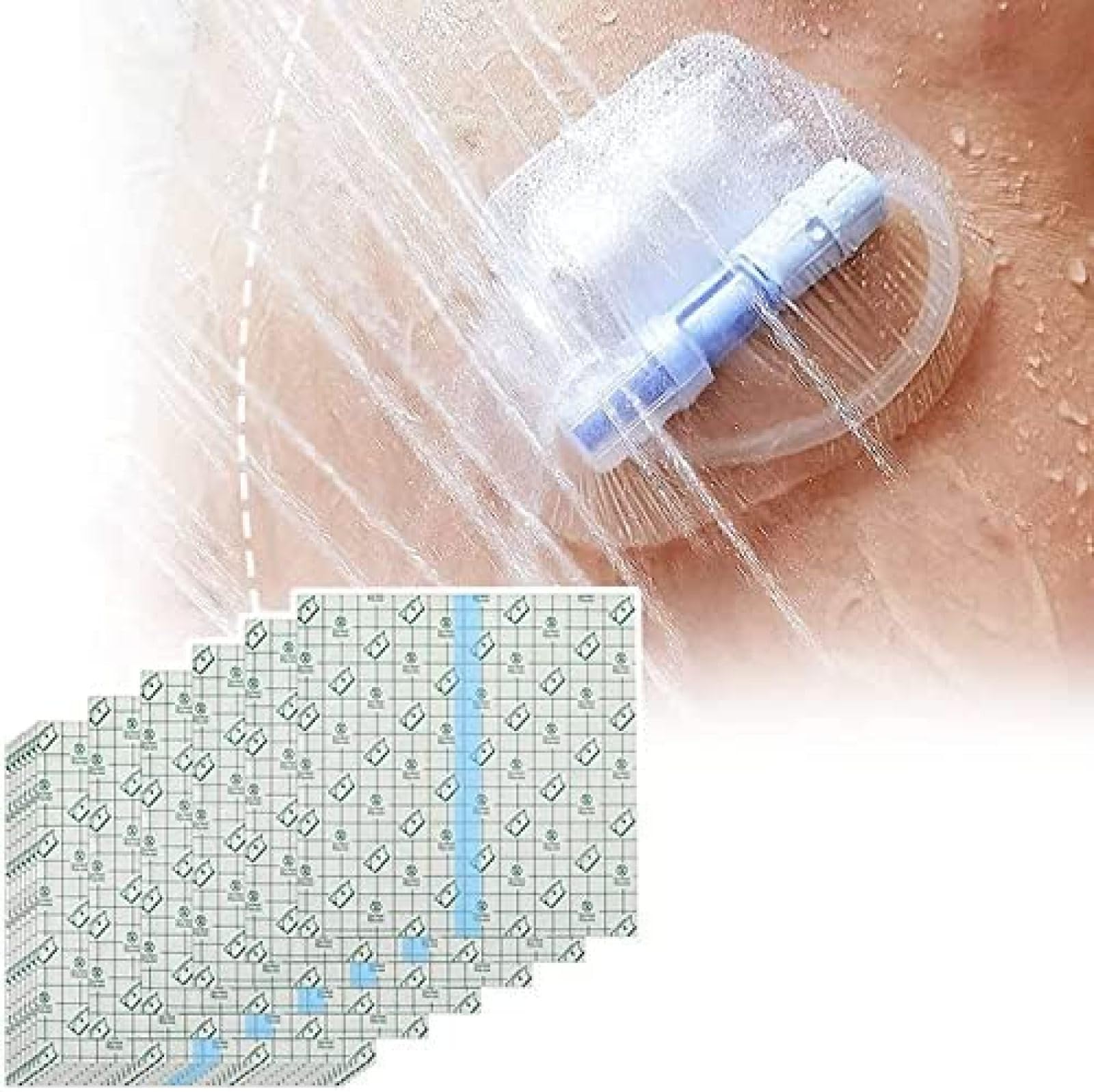 Peritonealdialyse-Duschschutz, Pu-transparenter wasserdichter Membranverband, wasserdichte Duschabdeckung für den Dialyseanschluss, Klebeband zum Baden, 50 Stück