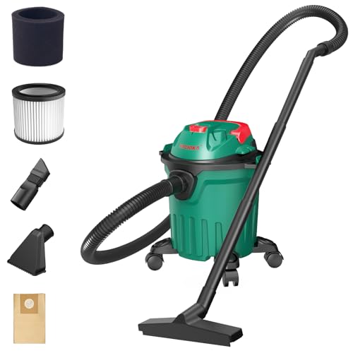 HYCHIKA Nass Trockensauger, Industriestaubsauger 1000W mit HEPA-Filter, 3 in1 Aschesauger 12L mit Zubehör ideal für Haushalt und Industrie