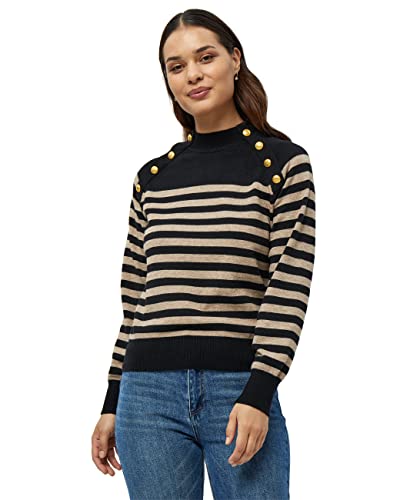 Peppercorn Damen Rosalia Gestreifter Pullover Schwarz Xs