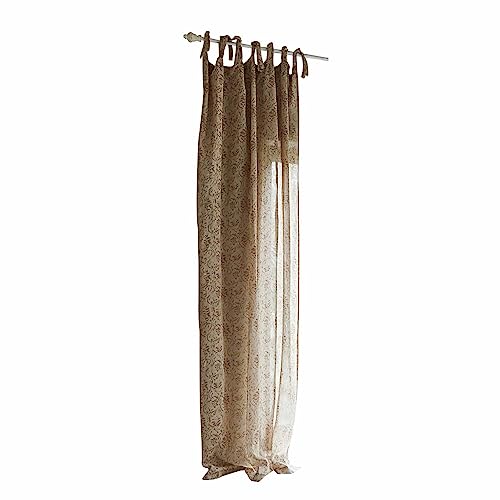 Loberon Gardine Jennings, Leinen, Baumwolle, H/B ca. 250/140 cm, beige/braun