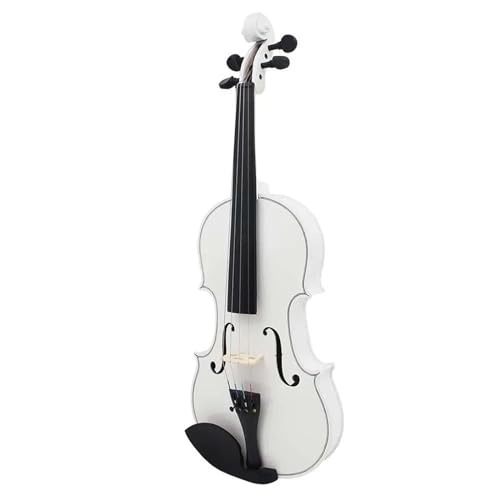 Geige 4/4 Bunte Violine Massivholz Violine Set mit Koffer Zubehör Professionelle Saiteninstrumente (Color : White Set)