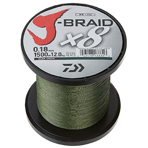 Daiwa Braided Fishing Line JB4U6-300DG J-Braid X4 4-strängige geflochtene Schnur 6# 300 yd, Mehrfarbig, Einheitsgröße