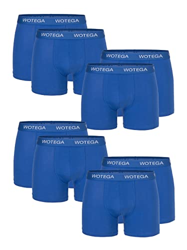 WOTEGA Joe Retro Shorts Herren Unterwäsche Baumwollboxershort Männer Boxershorts Set - 8er Sport Pack, Strong Blue (184051), XXL