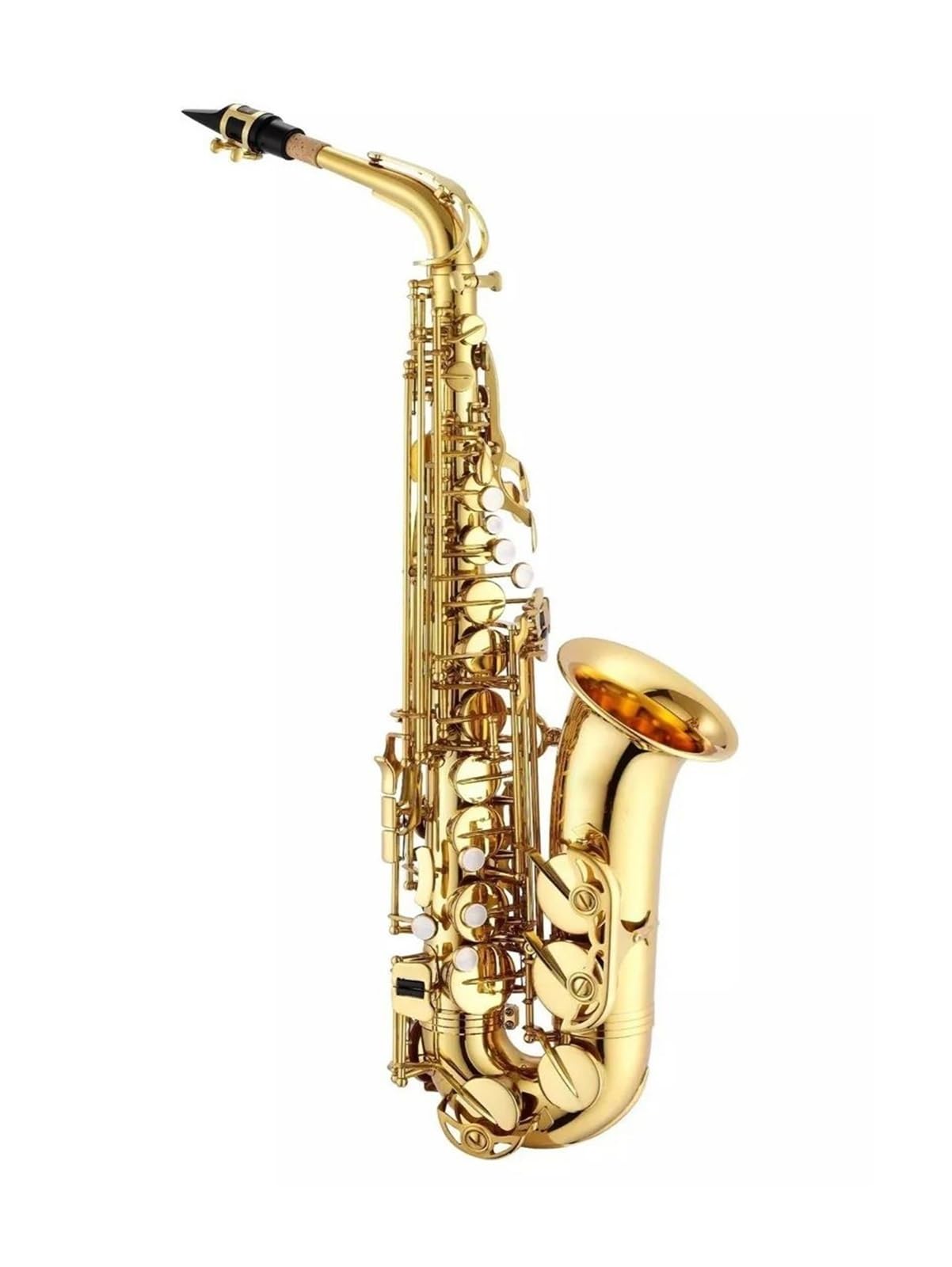 Gold lackiertes saxophon Alto Eb Tune Saxophon Ankunft Messing Gold Lack Musik Instrument Sax Mit Fall Zubehör(Gold)