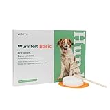 vetevo Wurmtest Hund Basic, Präziser Hunde Wurmtest, Test auf Parasiten wie Spulwürmer, Hakenwürmer & Kokzidien, Ergebnis in 12h, Für alle Hunde