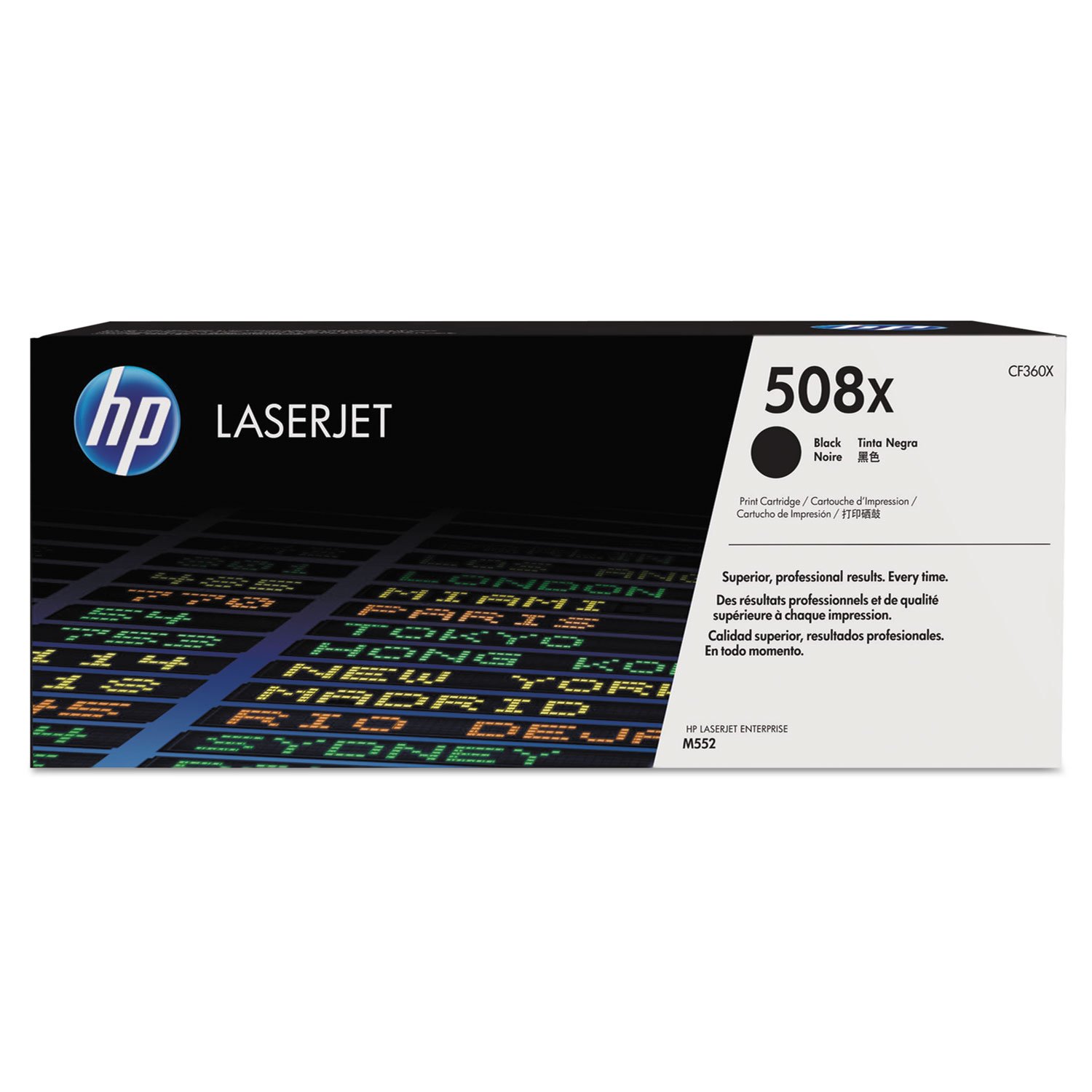 HP 508X (CF360X) Schwarz Original Toner mit hoher Reichweite für HP Color Laserjet Enterprise M552dn, M553, M577, XL