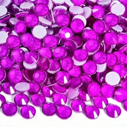 Bulk Flatback Strasssteine, Kristall Hotfix, 1440 stücke Glitter Neon Hot Fix Strass Strass Diamant DIY Nähzubehör Kristalle Diamantes(Dk. amethyst Neon,SS10)