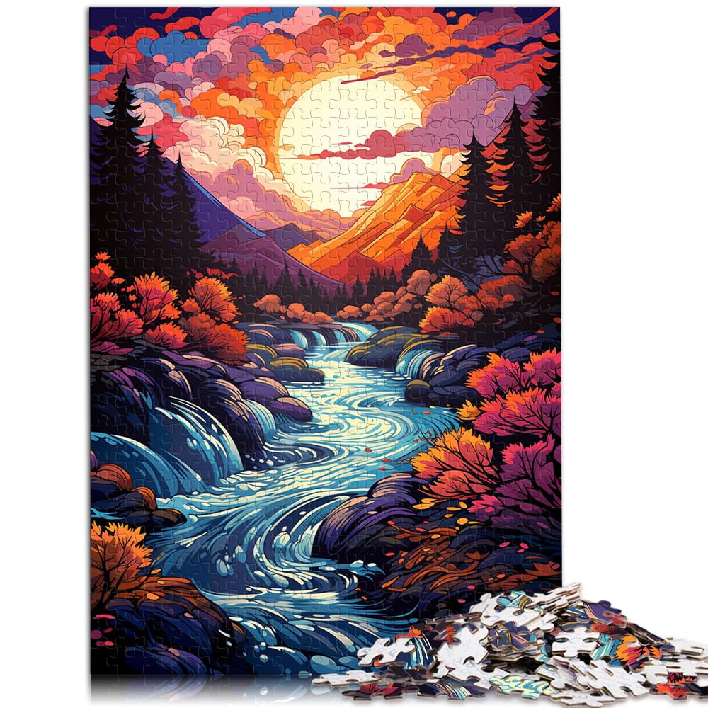 Puzzle Fantasielandschaft unter Sonnenuntergang, 1000 Teile, Puzzle, Holzpuzzle, jedes Teil ist einzigartig – anspruchsvolles, unterhaltsames Familienspiel, 1000 Teile (50 x 75 cm)