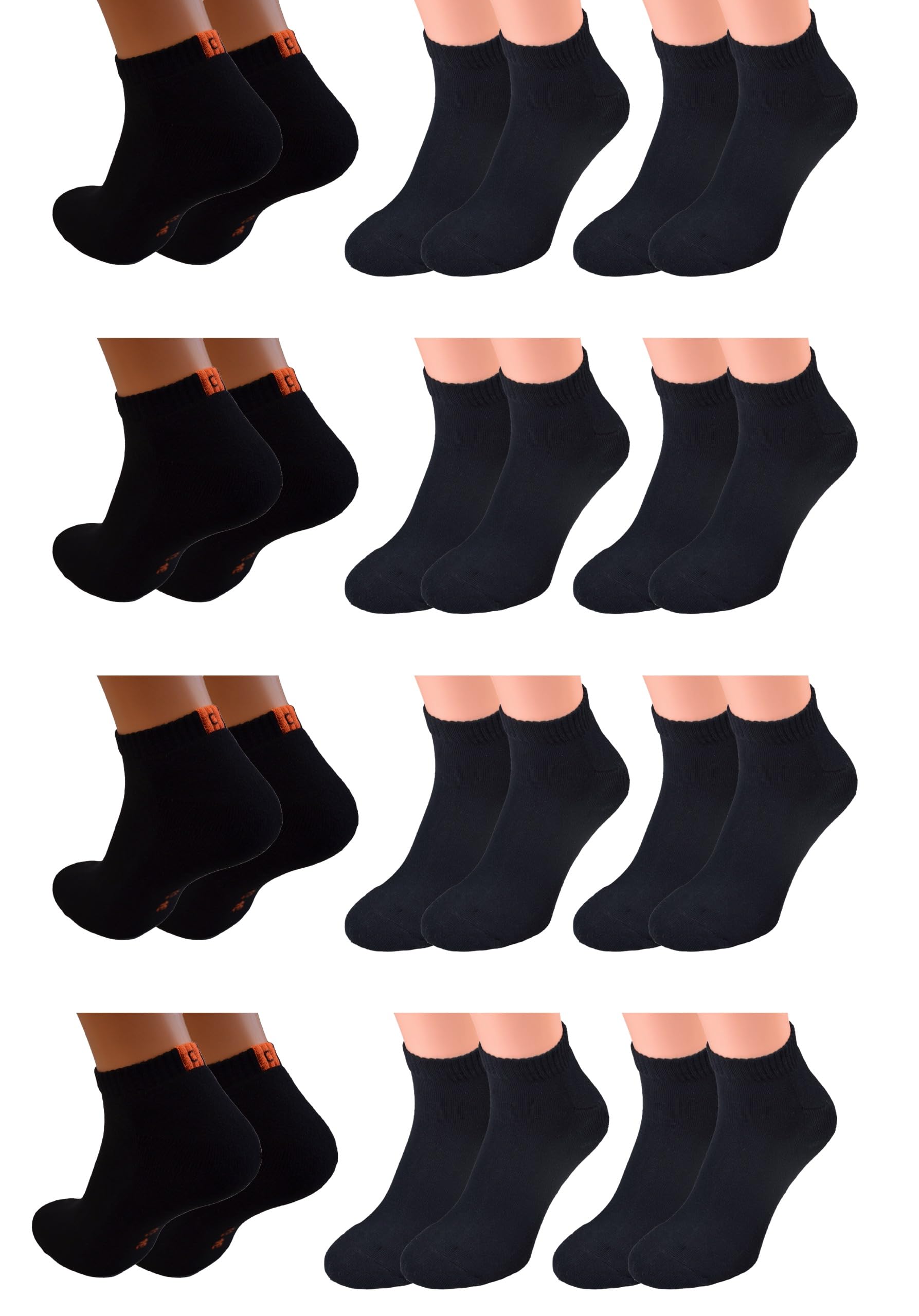 12 Paar Sport-Kurz-Socken, Kurzschaft mit Frotteesohle in schwarz Marke Cocain für Damen und Herren Gr. 39-42