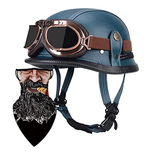 Halbschalenhelm mit DOT/ECE Motorradhelm Motorrad Halbhelme Open Face Helm Jethelm Rollerhelm Motorrad-Halb offener Helm Mopedhelm Cruiser Chopper Helm