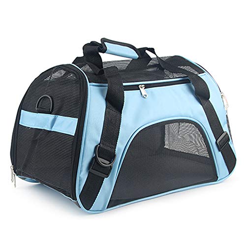 Rysmliuhan Shop Katzentransporttasche Hundetasche Flugzeug Handgepäck Haustierträger für Hunde Hundeträger Handtasche Hundeträger für mittlere Hunde Blue,l