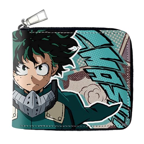 RYNDEX My He-ro Academ-ia Anime Wallets, Süß Spaß Einzigartig Karten Portemonnaie, Mädchen Geldtasche mit Münzfach und Geldscheinfach(Color:Multicolor 1)