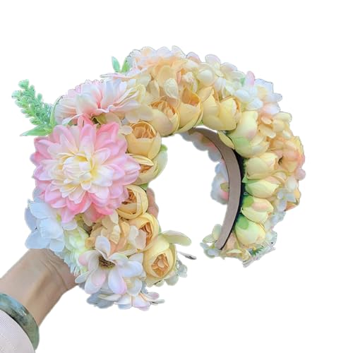 Braut-Girlanden, Blumen-Haarband, Haarband für Damen, Seidenkopf-Reifen, Haar-Accessoire, bunte Blumen, Kopfschmuck