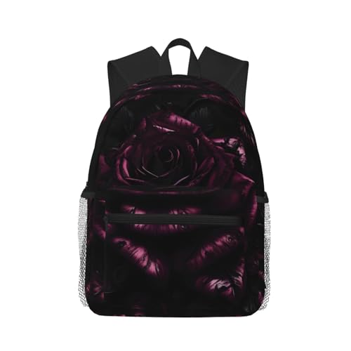 WURTON Reise-Sport-Rucksack mit Gothic-Rosen-Druck, leichter Rucksack, multifunktionaler Tagesrucksack für Arbeit, Reisen, Gothic-Rose, Einheitsgröße