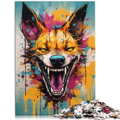 Puzzle, Farbe: Wildhund, 1000-teiliges Puzzle für Erwachsene, Holzpuzzle, jedes Teil ist einzigartig – anspruchsvolles, unterhaltsames Familienspiel, 1000 Teile (50 x 75 cm)