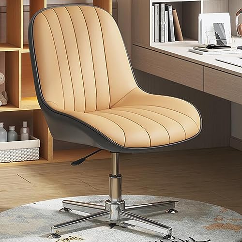 AJYBYUKJ Verstellbarer Frisierstuhl mit Drehfunktion aus PU-Leder – stilvoller und bequemer ergonomischer Bürostuhl für Schlafzimmer, Wohnzimmer oder Büro Beauty Comes