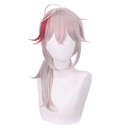 WCCNKK Anime Perücke Für Genshin Impact Kaedehara Kazuha Cosplay Perücke, Graue Lange Haare, Halloween Perücke,Für Karneval Weihnachten, Mit Perückenkappe, Dekoratives Geschenk