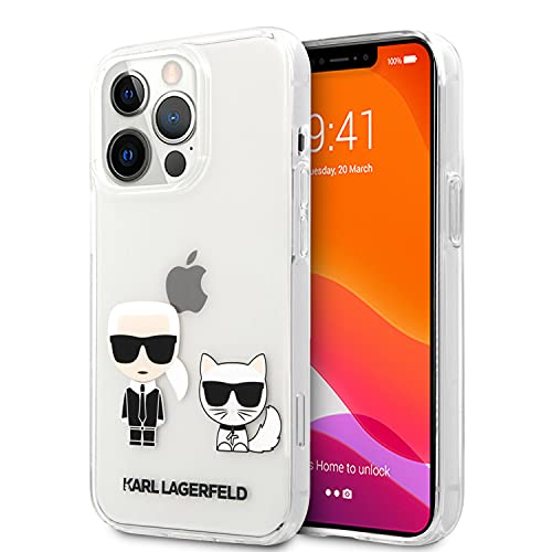 CG MOBILE Karl Lagerfeld Flexible Hartschale Ikonik Choupette Kompatibel mit iPhone 13 Pro Max Langlebig, Stoßfest, Bumper Schutz, Anti-Kratzer - Transparent