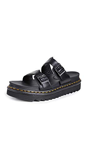 Dr. Martens Unisex Myles Peeptoe Sandalen, Schwarz Schwarz Brando 001, 45 EU