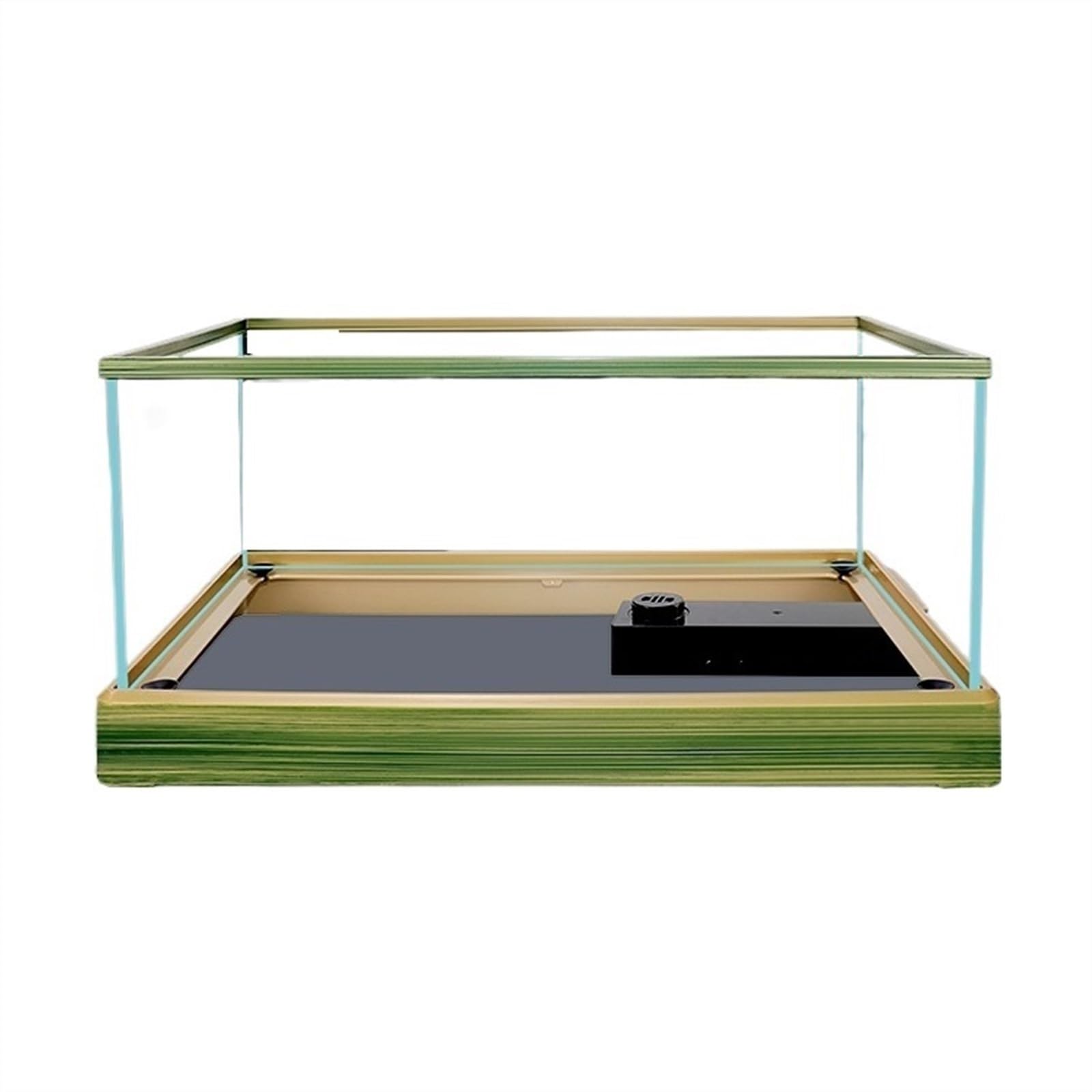 Aquarium, Mit Dekorativer Grenze Wohnzimmer Büro Aquascape Ornamental Glas Aquarium Desktop Transparent Schildkröte Tank Fisch Schüssel(43x26x21cm)