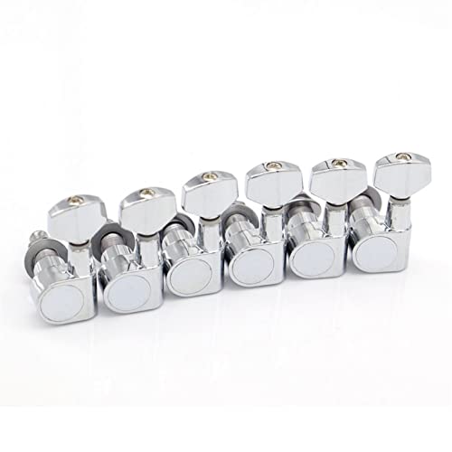 Gitarren Stimmwirbel 6 Stücke Gitarre Tuning Pegs Maschinenköpfe Tuning Peg Maschine Head Guitar Tuner Keine Montagelöcher (Color : 6L Chrome)