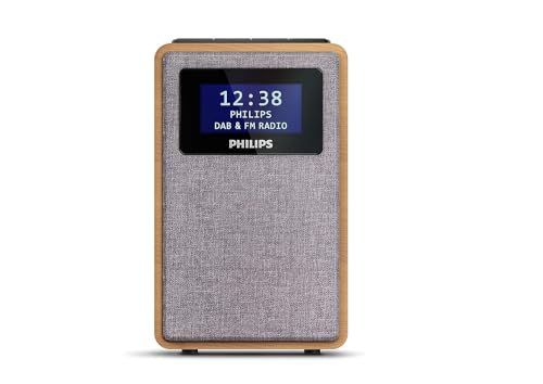 Philips R5005/10 Radiowecker, DAB+ Radio (2,5 Zoll Full-Range-Lautsprecher, Kompaktes Design, DAB+/FM-Radio, Schwarz glänzendes Display, Zweifacher Alarm) - 2020/2021 Modell