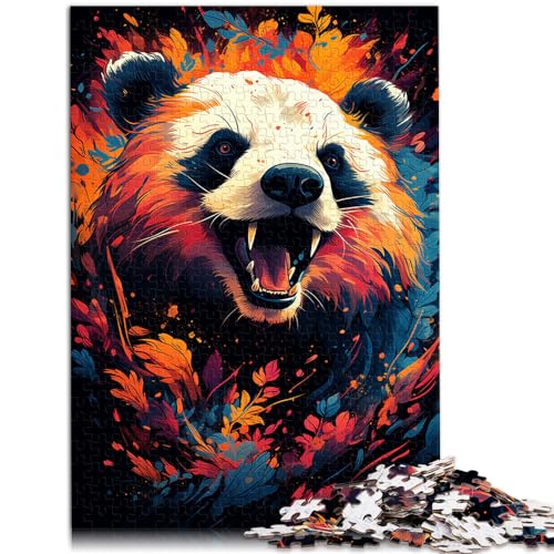 Puzzlespiel, farbenfroher Psychedelischer Panda-Kunststil, 1000-teiliges Puzzle für Erwachsene, Holzpuzzle, einzigartige Geburtstags, 1000 Teile (50 x 75 cm)