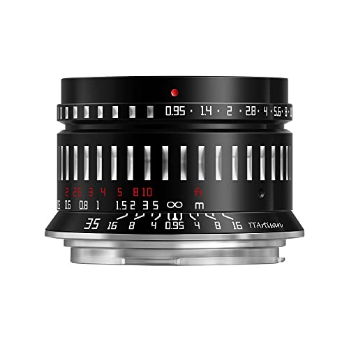 TTArtisan 35 mm F0.95 APS-C große Blende, manueller Fokus, spiegelloses Kameraobjektiv für E-Halterung, kompatibel mit A5000, A6000, A6100, A6300, A6400, A6500, A6600, NEX-5, NEX-7