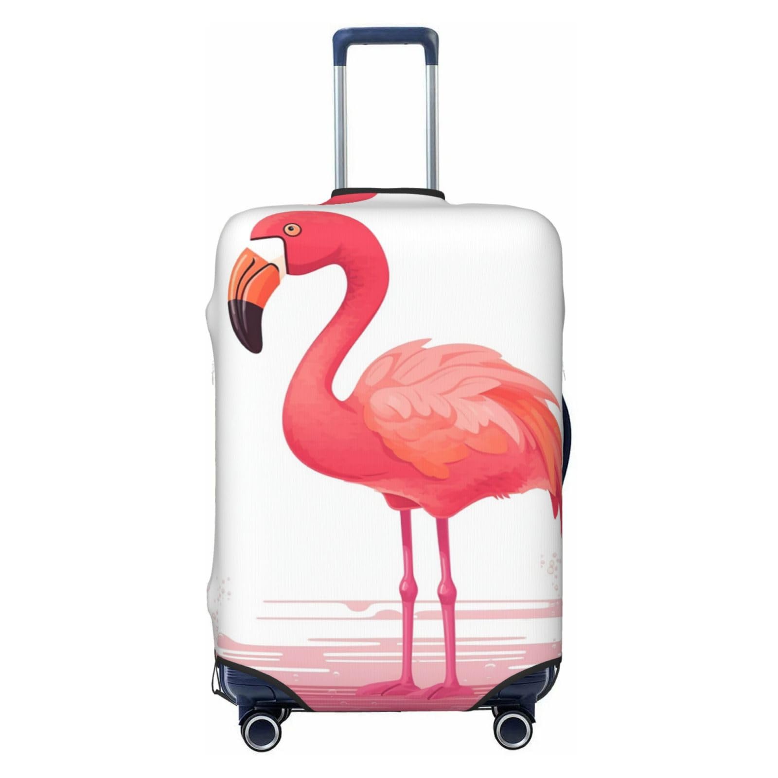 CSGJMYGS Gepäckabdeckungen mit Cartoon-Flamingo-Motiv für Koffer, waschbar, modisch, dehnbar, kratzfest, passend für 45,7 - 81,3 cm große Gepäckstücke, Größe XL, Schwarz, Schwarz , XL