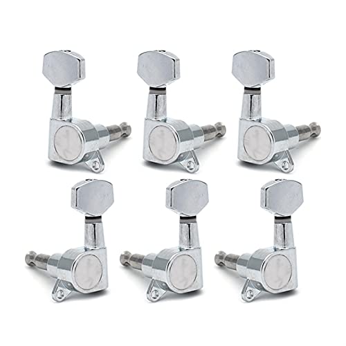 6 Stücke Gitarren-Tuning-PEGs-Tuner-Maschinenköpfe Tuning Peg Maschine Kopf Chrom-Gold-Schwarz Stimmwirbel Mechaniken (Color : Chrome 3R3L)