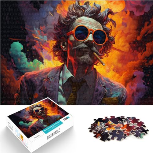 Puzzle-Geschenk „Zombie mit Sonnenbrille“ | Puzzle 1000 Teile für Erwachsene, Holzpuzzle, Puzzle-Geschenke, Urlaub zu Hause, Zeit totschlagen (50 x 75 cm)