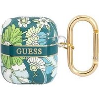 GUESS Cover Flower Strap Green, für AirPods 1 & 2, GUA2HHFLN (GUA2HHFLN)