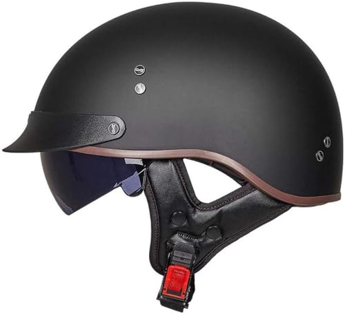 EBAYIN Halbhelme Jethelme Brain - Cap Cruiser Chopper Scooter Pilot Jet Helm DOT+ECE Zertifizierte Persönlichkeit Retro Harley Motorradhelm,H-XXL=（63~64cm）