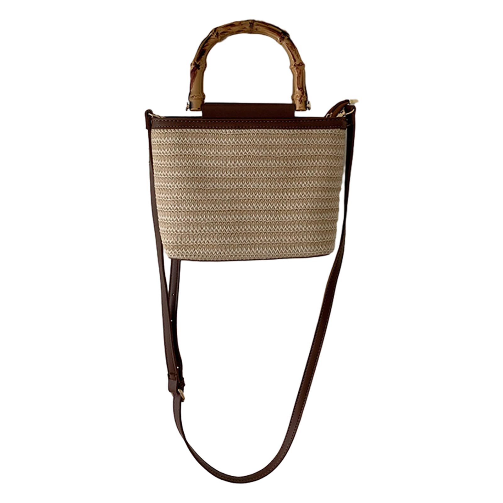 SummerBeach Umhängetasche Handtasche Umhängetasche Frauen Mädchen Große Kapazität Eimer Tasche Kleine Reisetasche Woven Dame Geldbörse