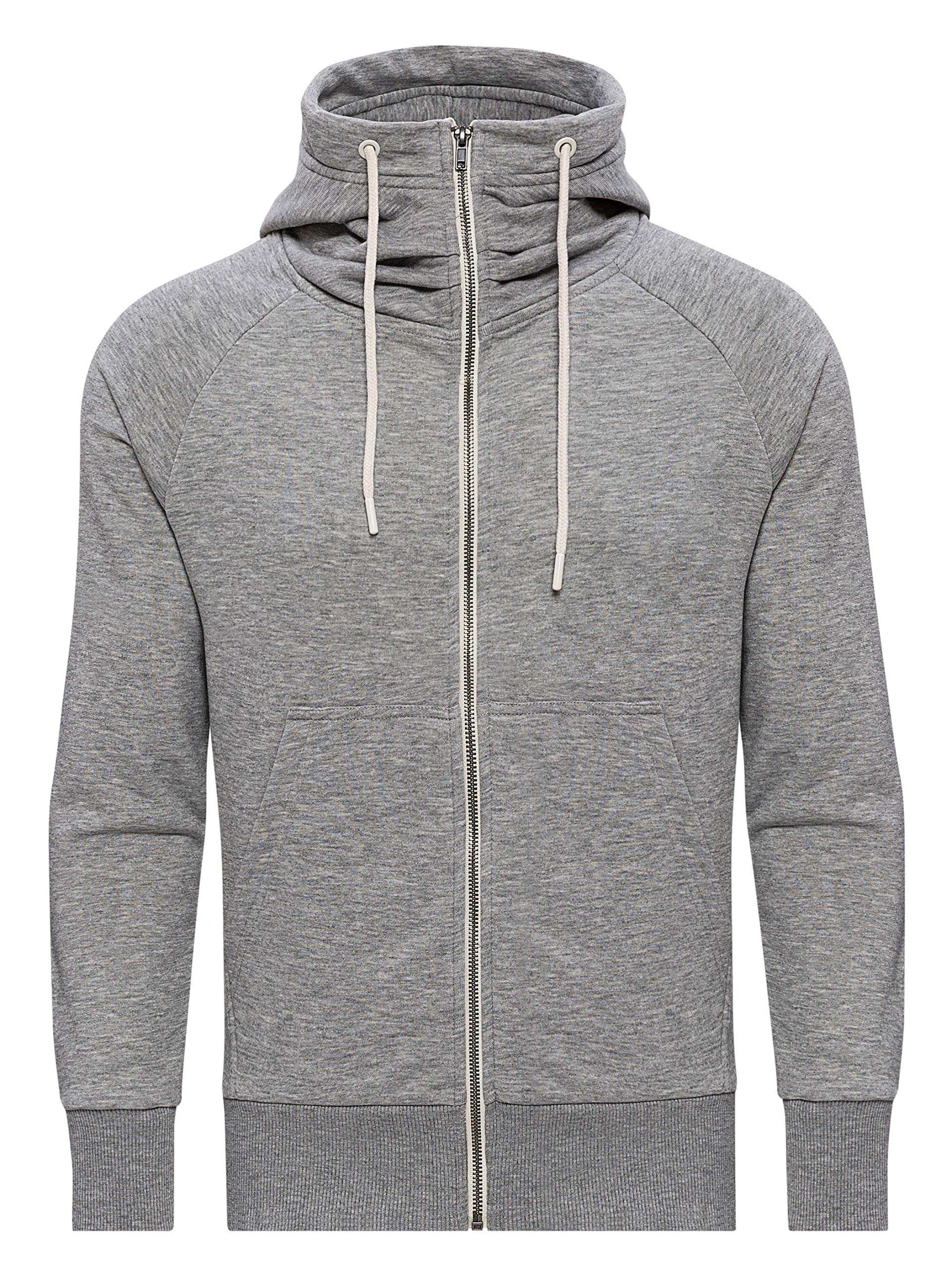 WOTEGA Sweat Kapuzenjacke Herren Übergroße Sweatjacke Männer Hoody mit Reißverschluss Kapuzensweatjacke Flash, Grau (Dapple Gray 163907), 3XL