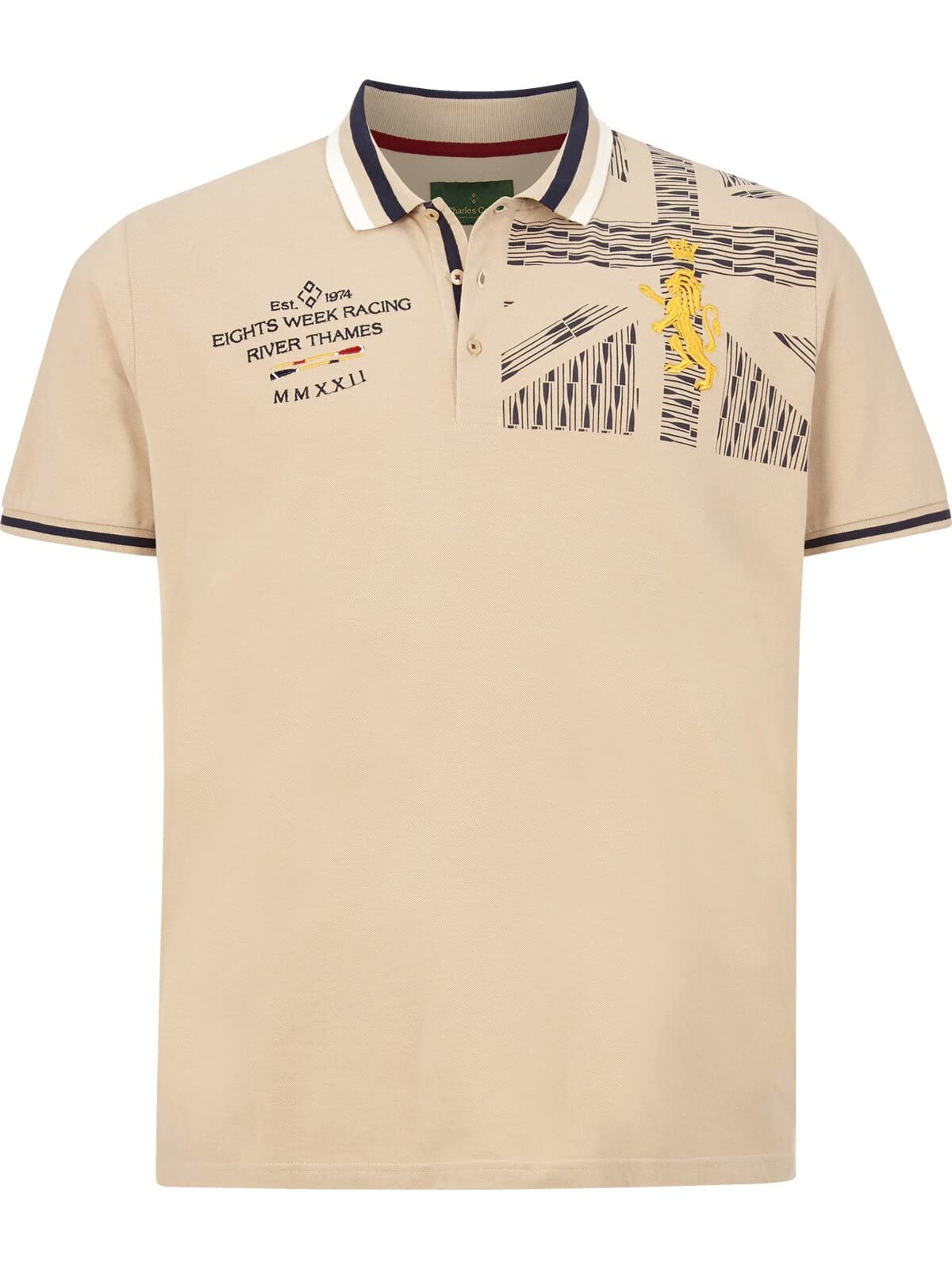 Charles Colby Herren Poloshirt Earl Bairre beige 3XL (XXXL) - 64/66