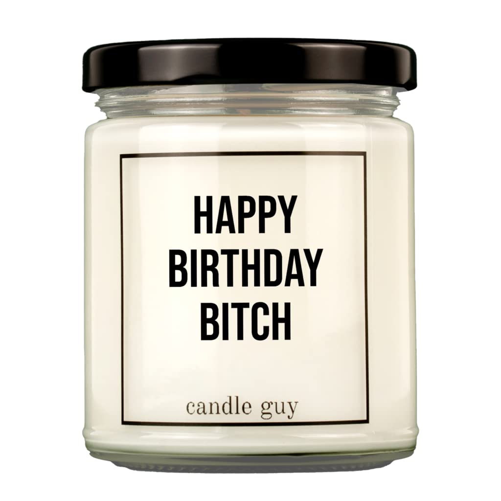 candle guy Duftkerze | Happy Birthday Bitch | Handgemacht aus 100% Sojawachs | 70 Stunden Brenndauer