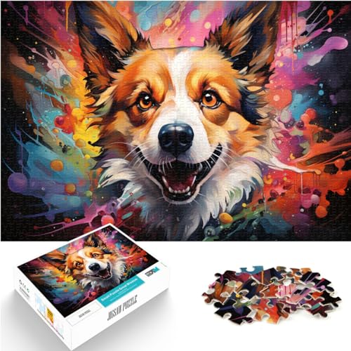 Spielzeug-Puzzle, farbenfrohes Fantasie-Corgi-Puzzle, 1000 Teile, Puzzle für Erwachsene, anspruchsvolles, unterhaltsames Familienspiel, 1000 Teile (50 x 75 cm)