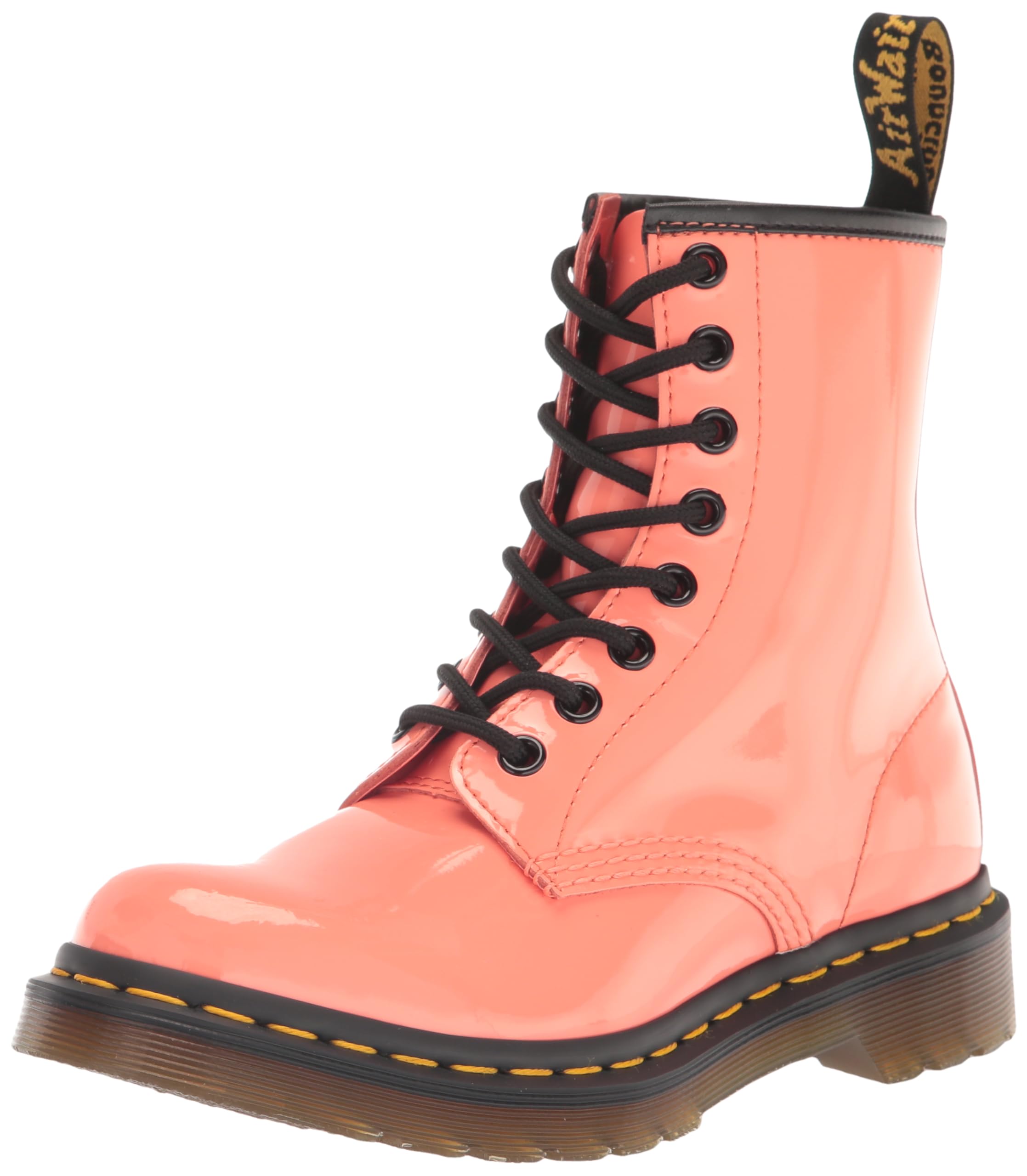 Dr. Martens Damen 1460 W Patent Leather Mode-Stiefel, Koralle, 36 EU