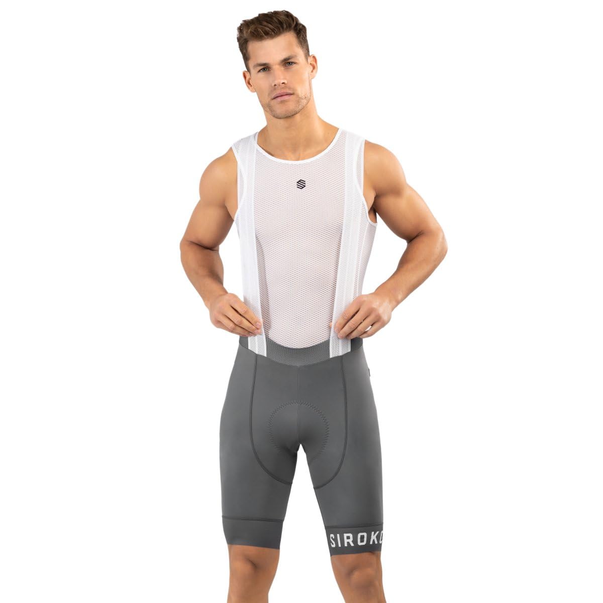 SIROKO - Radsport Trägerhose BX Fassa - L - Grau/Weiß